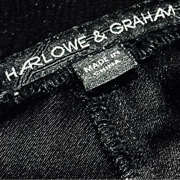 👖🛋️ HARLOWE & GRAHAM Black‎ Cropped Drawstring Lounge Pants | Women’s Sz M - Picture 3 of 3